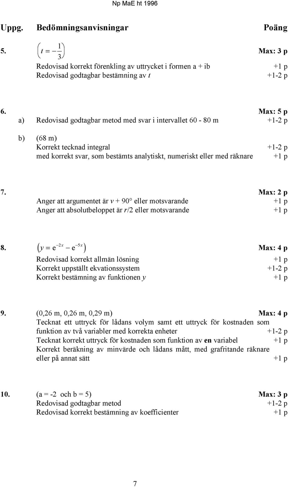 Max: 2 p Anger att argumentet är v + 90 eller motsvarande Anger att absolutbeloppet är r/2 eller motsvarande 2x 5x 8.