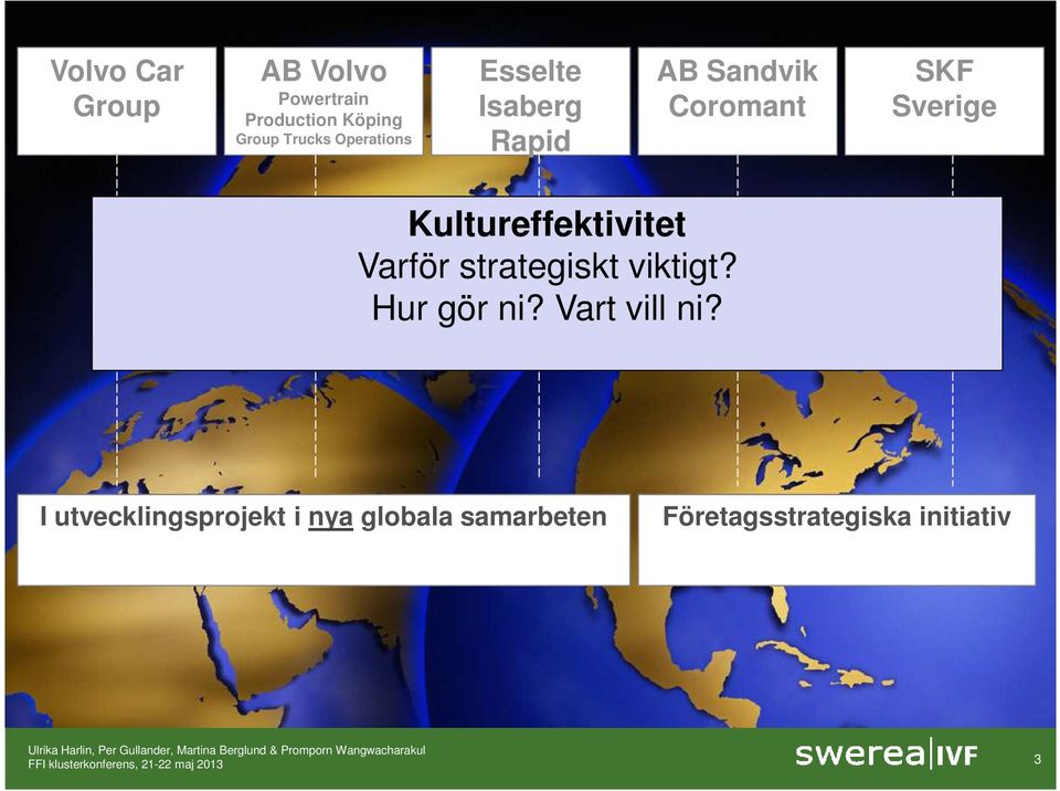 Kultureffektivitet Varför strategiskt viktigt? Hur gör ni?