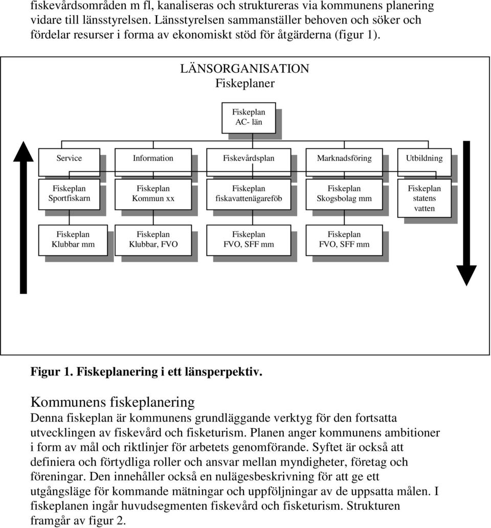 LÄNSORGANISATION Fiskeplaner Fiskeplan AC- län Service Information Fiskevårdsplan Marknadsföring Utbildning Fiskeplan Sportfiskarn a Fiskeplan Kommun xx Fiskeplan fiskavattenägareföb Fiskeplan