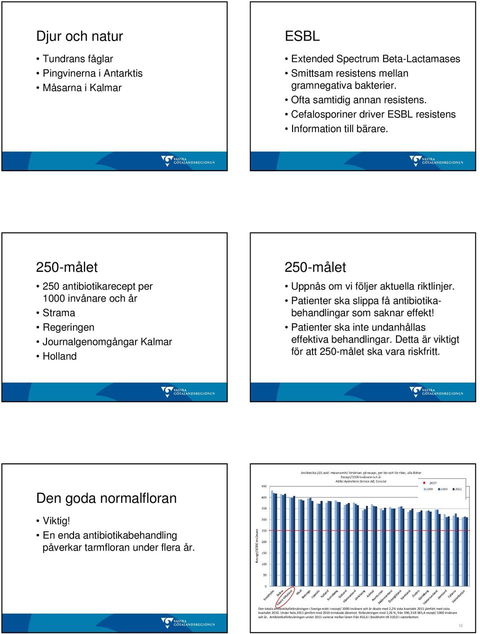 250-målet 250 antibiotikarecept per 1000 invånare och år Strama Regeringen Journalgenomgångar Kalmar Holland 250-målet Uppnås om vi följer aktuella riktlinjer.