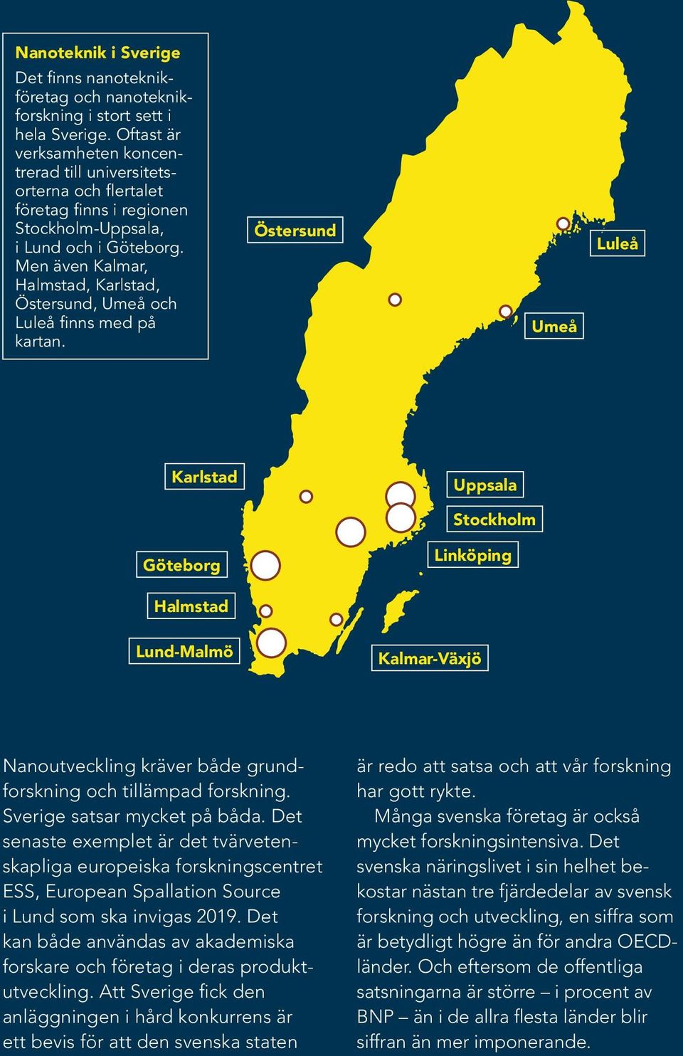 Men även Kalmar, Halmstad, Karlstad, Östersund, Umeå och Luleå finns med på kartan.