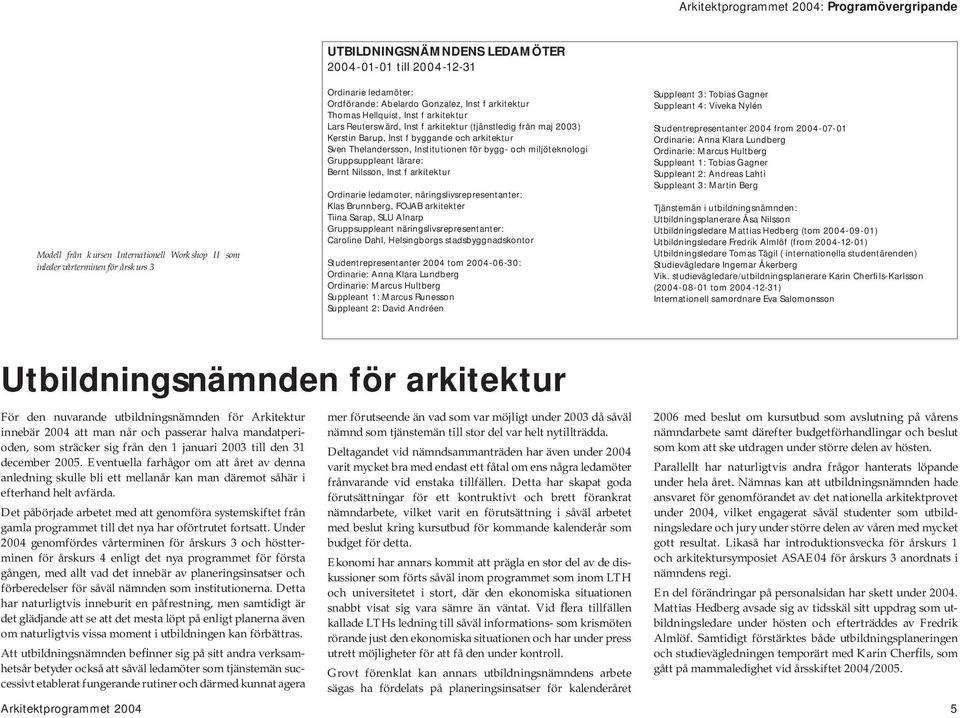 arkitektur Sven Thelandersson, Institutionen för bygg- och miljöteknologi Gruppsuppleant lärare: Bernt Nilsson, Inst f arkitektur Ordinarie ledamoter, näringslivsrepresentanter: Klas Brunnberg, FOJAB