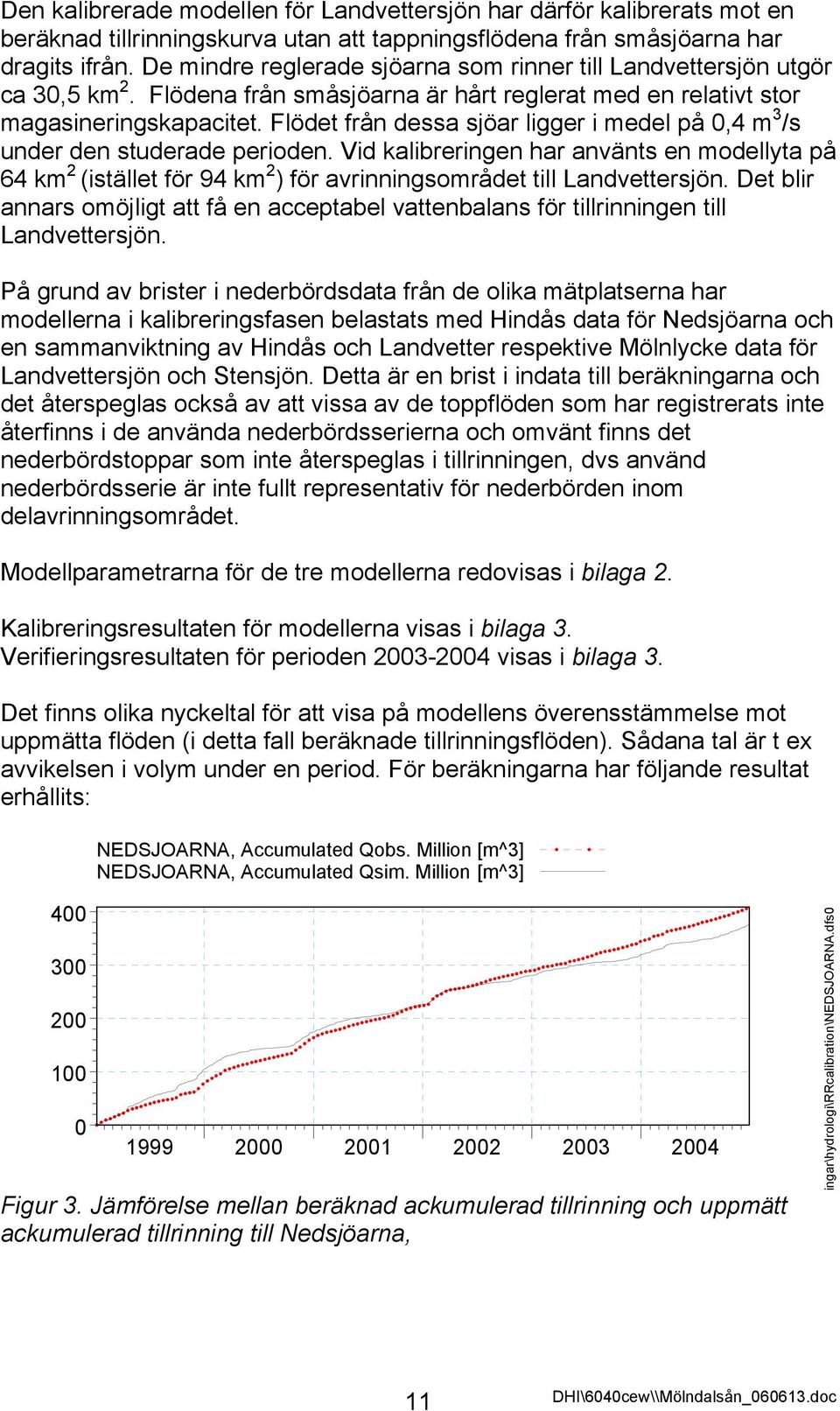 Flödet från dessa sjöar ligger i medel på 0,4 m 3 /s under den studerade perioden.