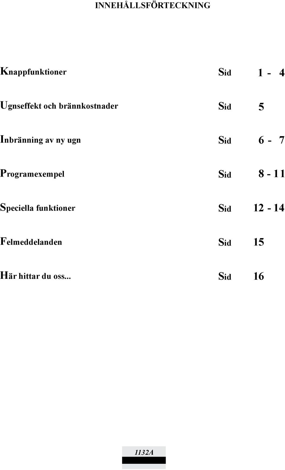 Programexempel Sid 8-11 Speciella funktioner Sid 12-14