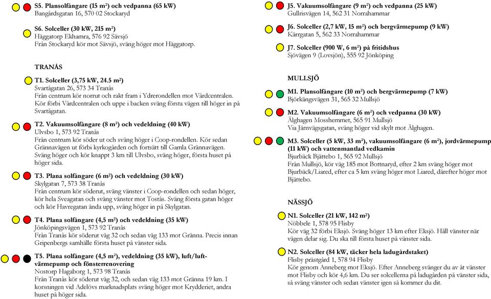 5 m 2 ) Svartågatan 26, 573 34 Tranås Från centrum kör norrut och rakt fram i Ydrerondellen mot Vårdcentralen.