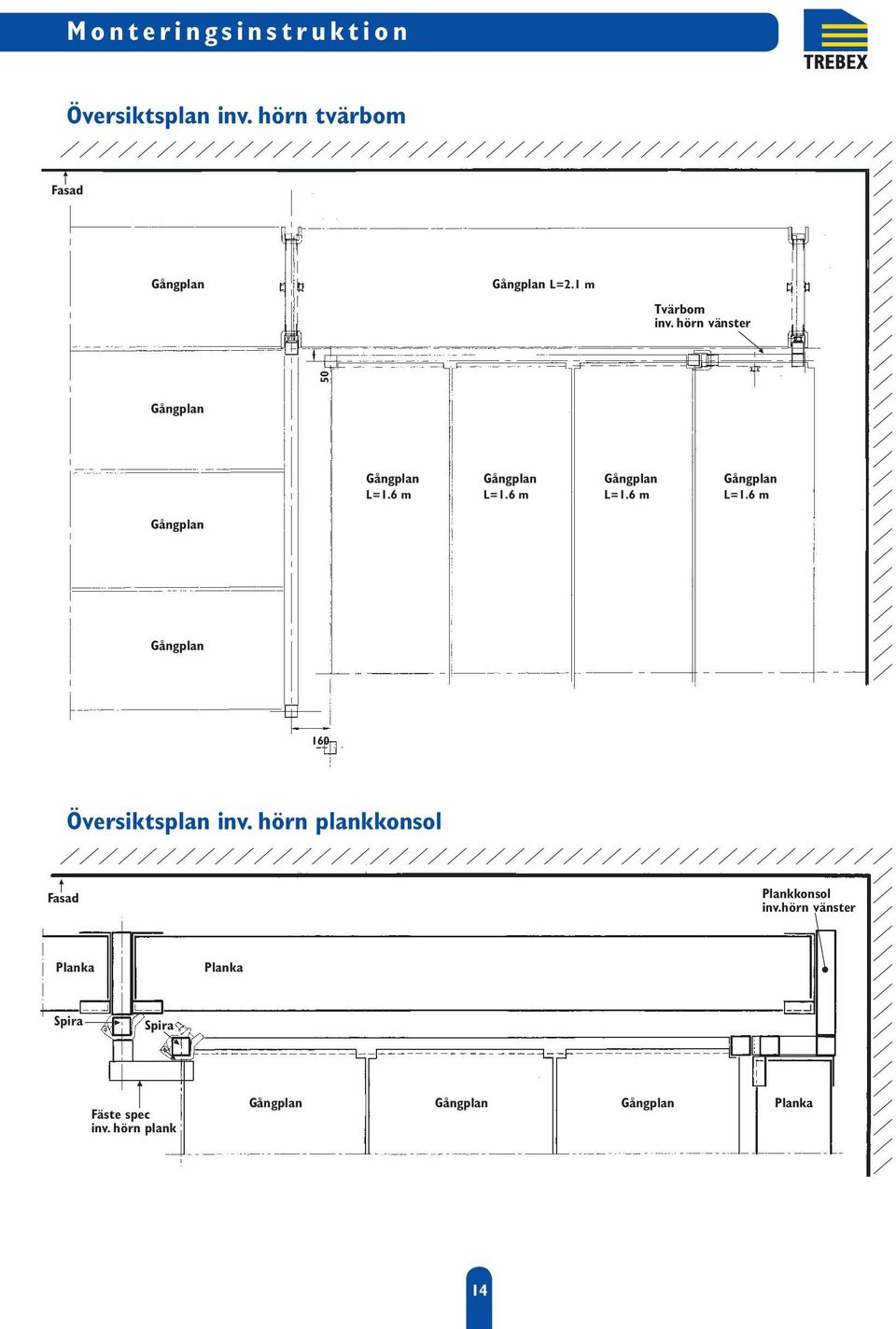 6 m Gångplan L=1.6 m Gångplan L=1.6 m Gångplan Gångplan 160 Översiktsplan inv.