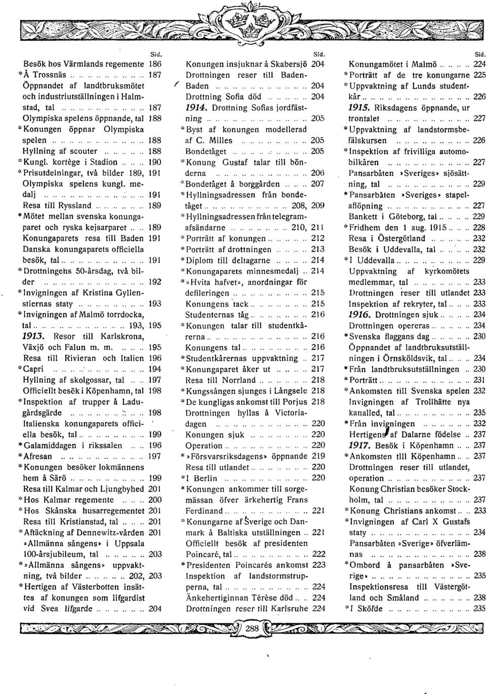 ... 191 Resa till Ryssland 189 * Mötet mellan svenska konungaparet och ryska kejsarparet.