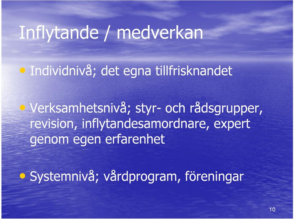 rådsgrupper, revision, inflytandesamordnare,