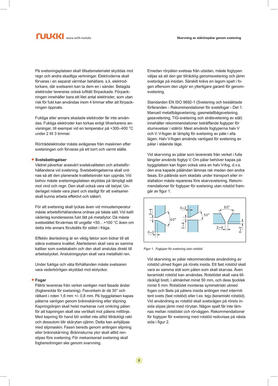 Fuktiga eller annars skadade elektroder får inte användas. Fuktiga elektroder kan torkas enligt tillverkarens anvisningar, till exempel vid en temperatur på +300 400 C under 2 till 3 timmar.