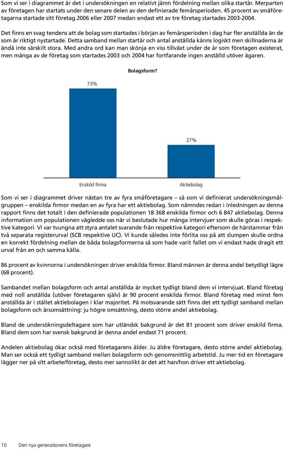 Det finns en svag tendens att de bolag som startades i början av femårsperioden i dag har fler anställda än de som är riktigt nystartade.