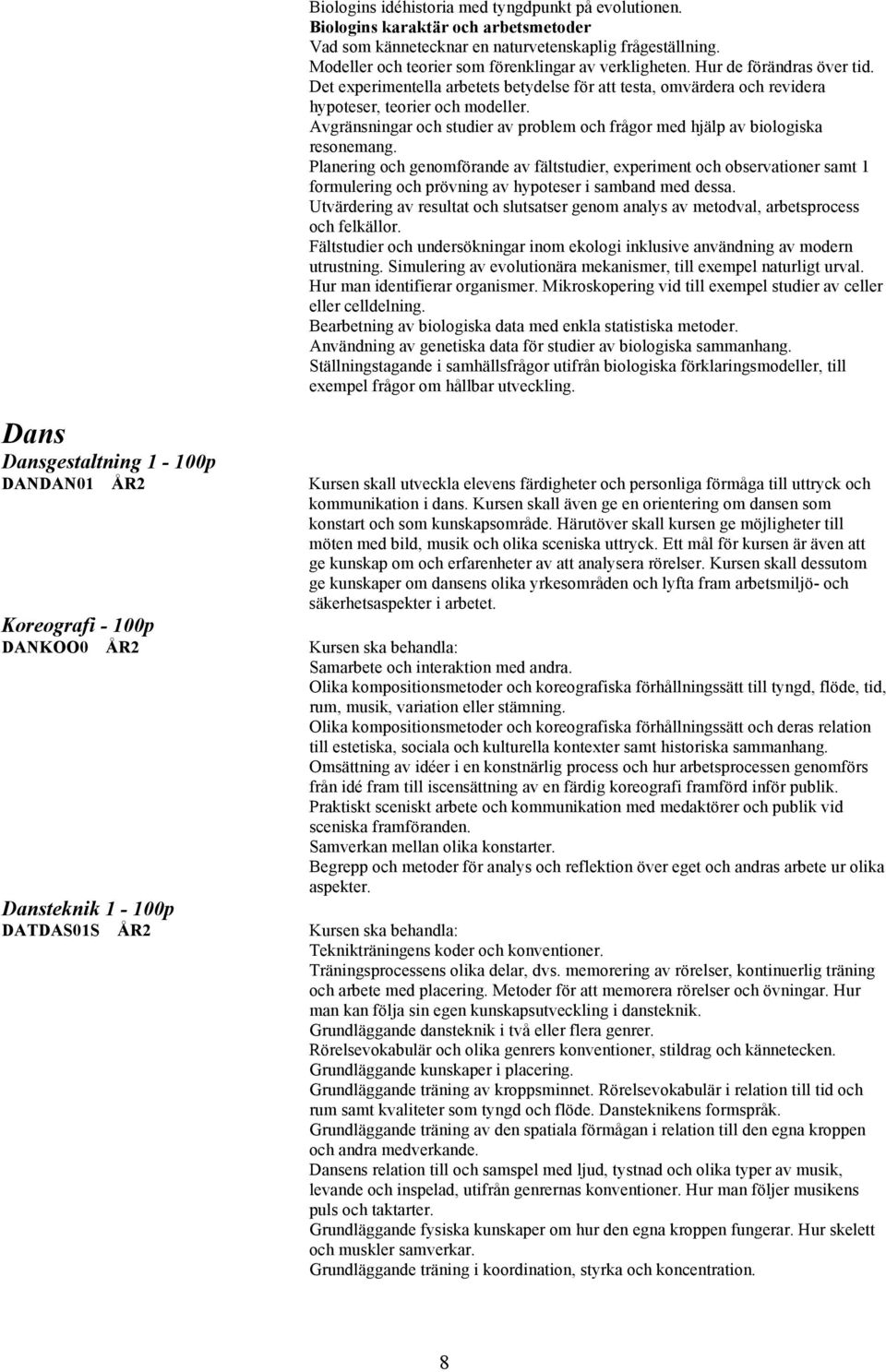 Avgränsningar och studier av problem och frågor med hjälp av biologiska resonemang.