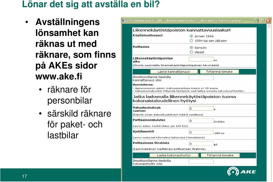 räknare, som finns på AKEs sidor www.ake.