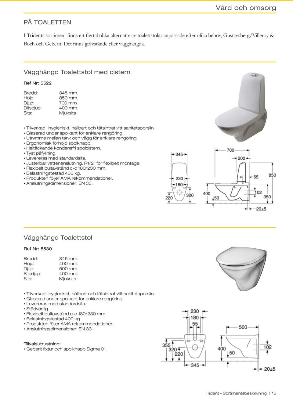 Glaserad under spolkant för enklare rengöring. Utrymme mellan tank och vägg för enklare rengöring. Ergonomisk förhöjd spolknapp. Heltäckande kondensfri spolcistern. Tyst påfyllning.