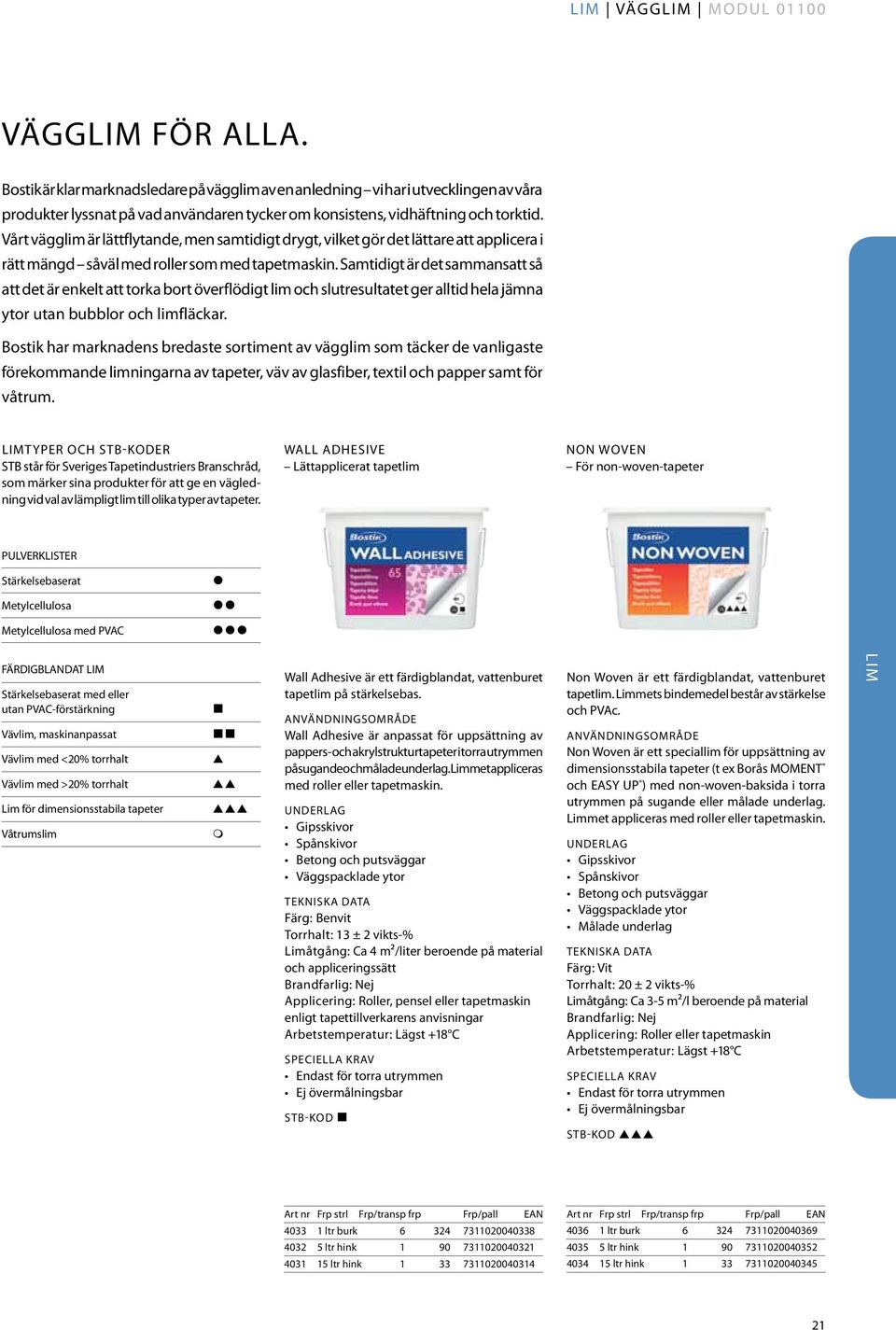 Vårt vägglim är lättflytande, men samtidigt drygt, vilket gör det lättare att applicera i rätt mängd såväl med roller som med tapetmaskin.