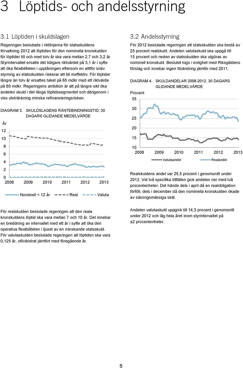 år. Styrintervallet ersatte det tidigare riktvärdet på 3,1 år i syfte att öka flexibiliteten i upplåningen eftersom en alltför snäv styrning av statsskulden riskerar att bli ineffektiv.