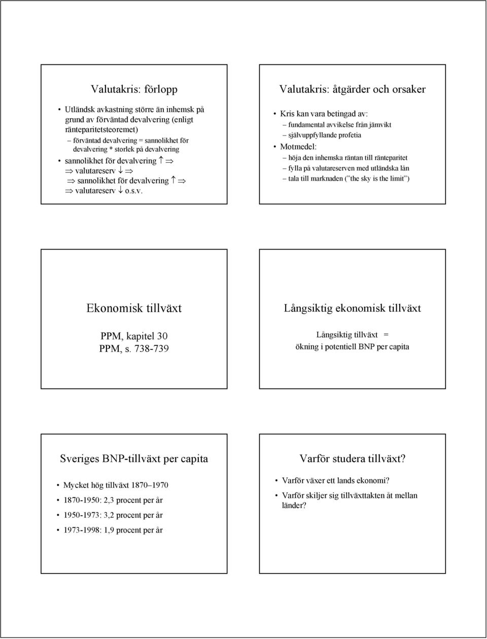 lvering valutareserv lvering valutareserv o.s.v. Valutakris: åtgärder och orsaker Kris kan vara betingad av: fundamental avvikelse från jämvikt självuppfyllande profetia Motmedel: höja den inhemska