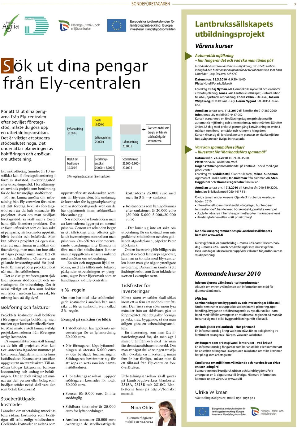 Ett mikroföretag (mindre än 10 anställda) kan få företagsfinansiering i form av startstöd, investeringsstöd eller utvecklingsstöd.