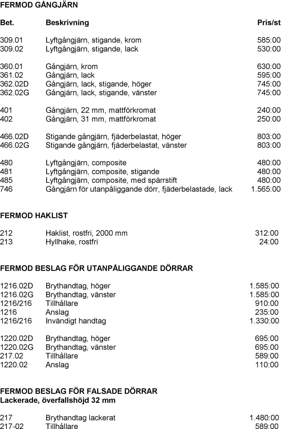 02D Stigande gångjärn, fjäderbelastat, höger 803:00 466.