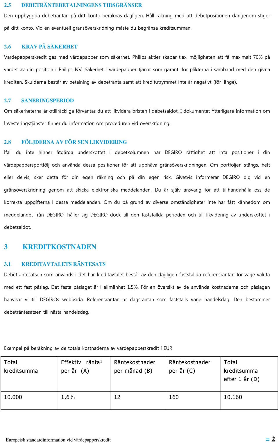 möjligheten att få maximalt 70% på värdet av din position i Philips NV. Säkerhet i värdepapper tjänar som garanti för plikterna i samband med den givna krediten.