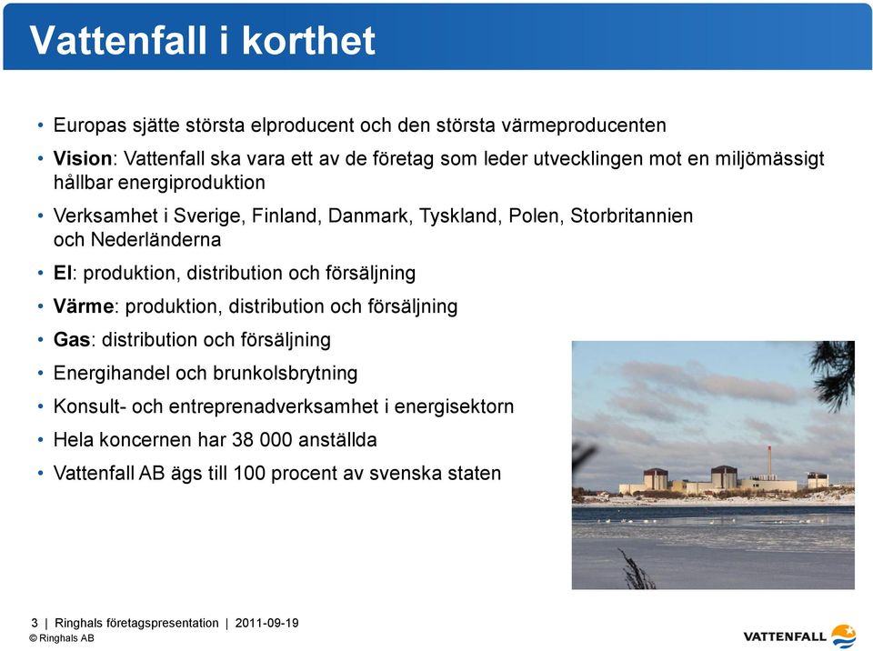 distribution och försäljning Värme: produktion, distribution och försäljning Gas: distribution och försäljning Energihandel och brunkolsbrytning Konsult- och