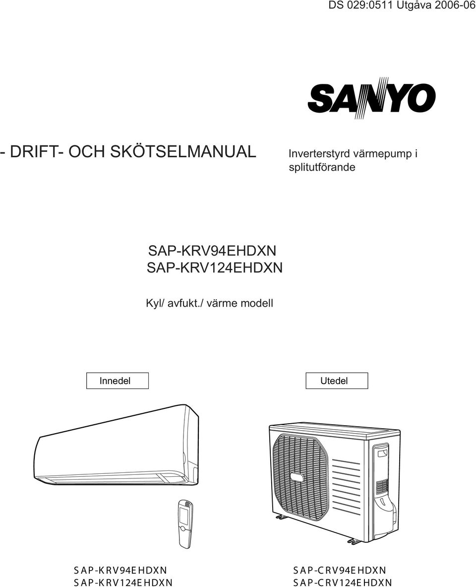 SAP-KRV124EHDXN Kyl/ avfukt.