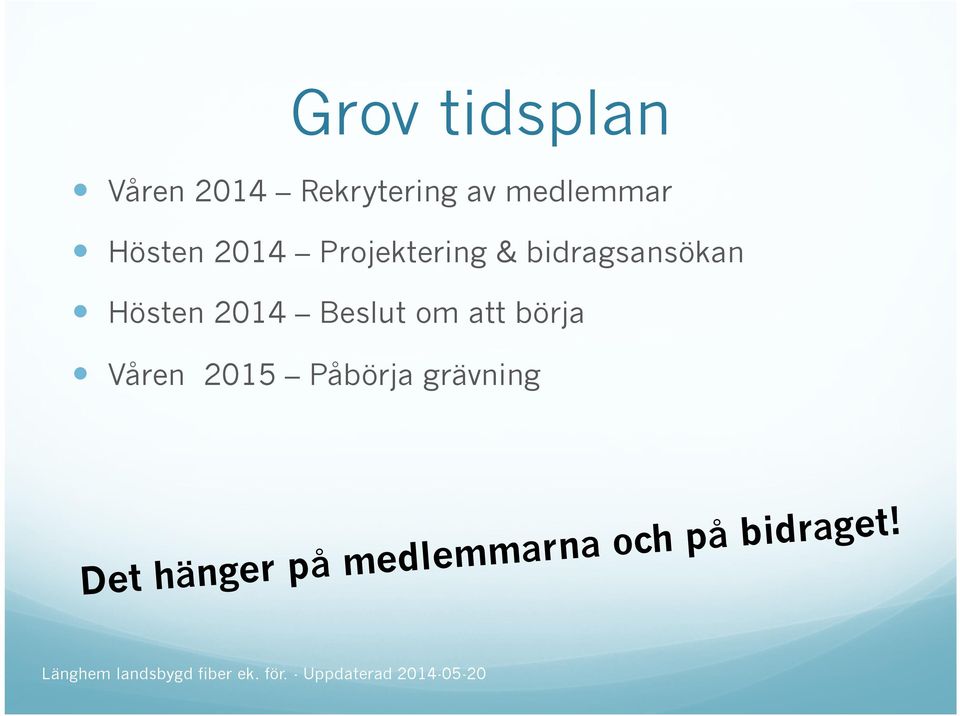 bidragsansökan Hösten 2014 Beslut om att börja