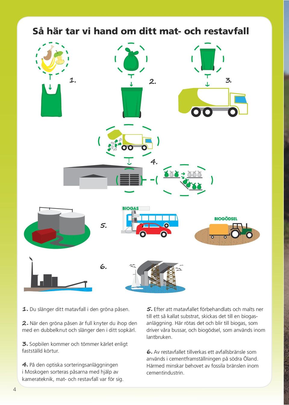 Efter att matavfallet förbehandlats och malts ner till ett så kallat substrat, skickas det till en biogasanläggning.