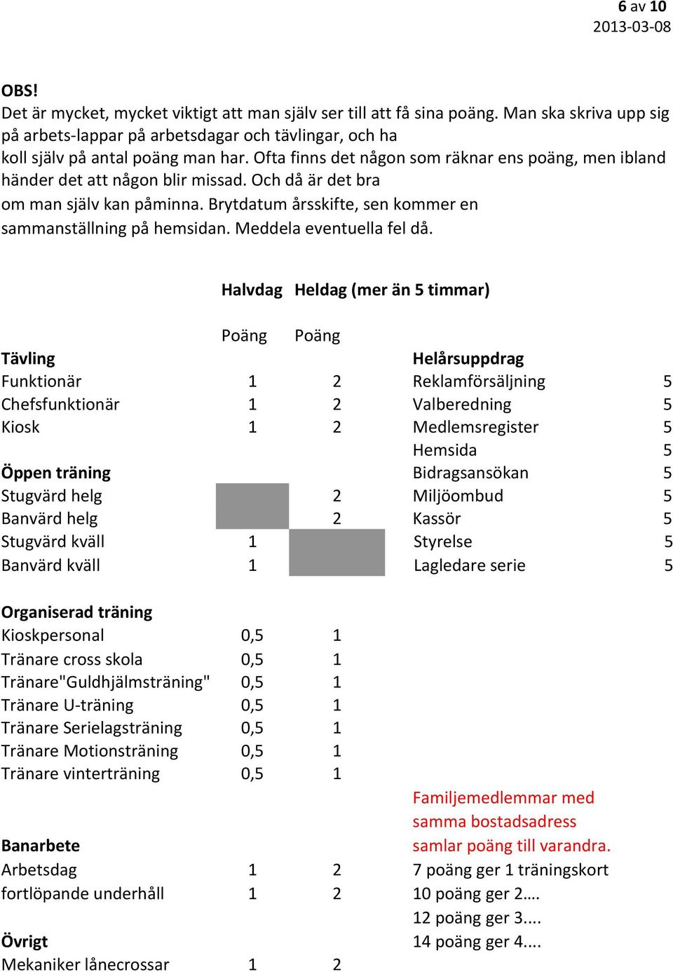 Meddela eventuella fel då.