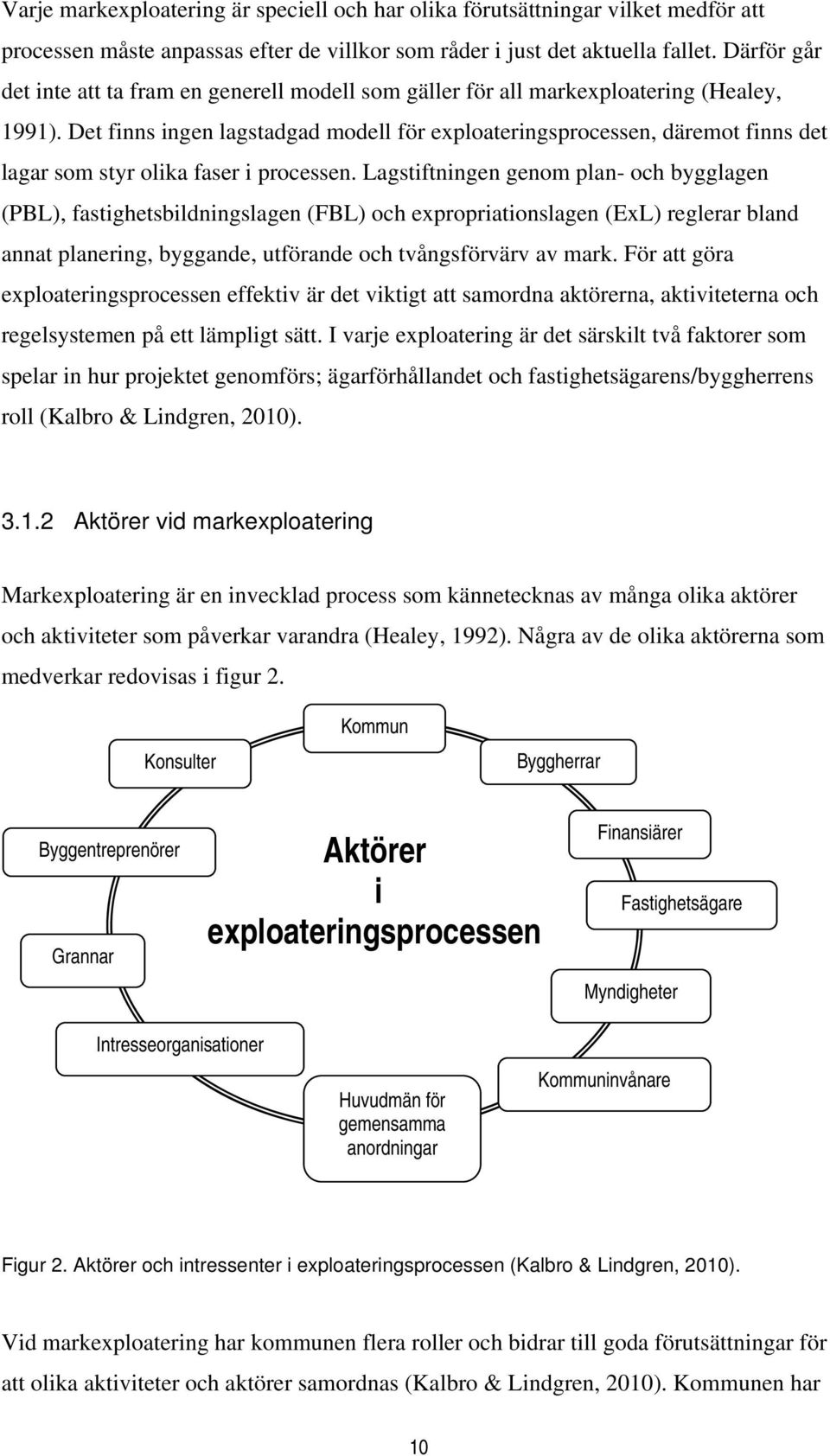 Det finns ingen lagstadgad modell för exploateringsprocessen, däremot finns det lagar som styr olika faser i processen.