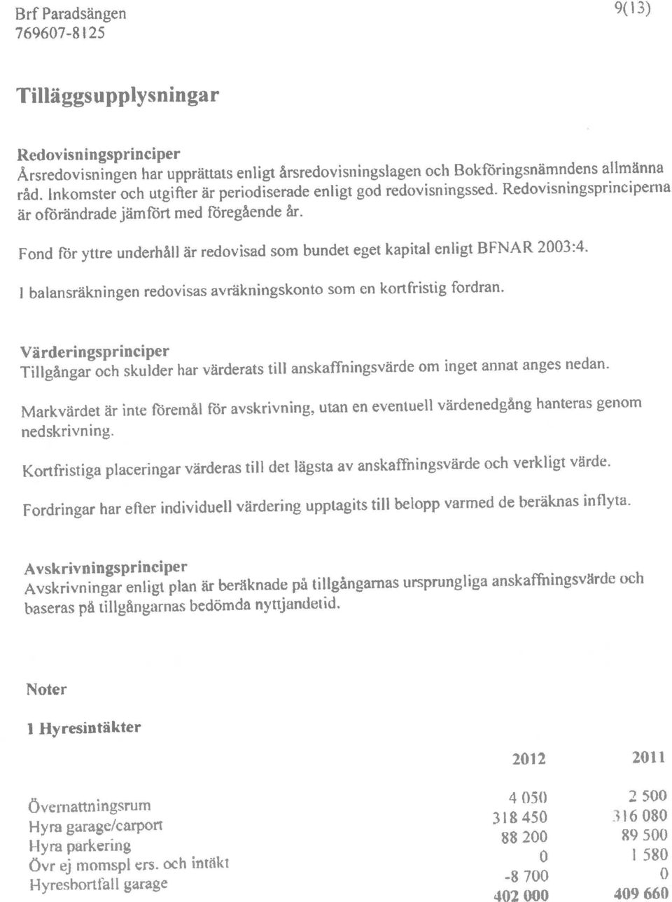 Fond för yttre underhåll är redovisad som bundet eget kapital enligt BFNAR 2003:4. 1 balansräkningen redovisas avräkningskonto som en kortfristig fordran.