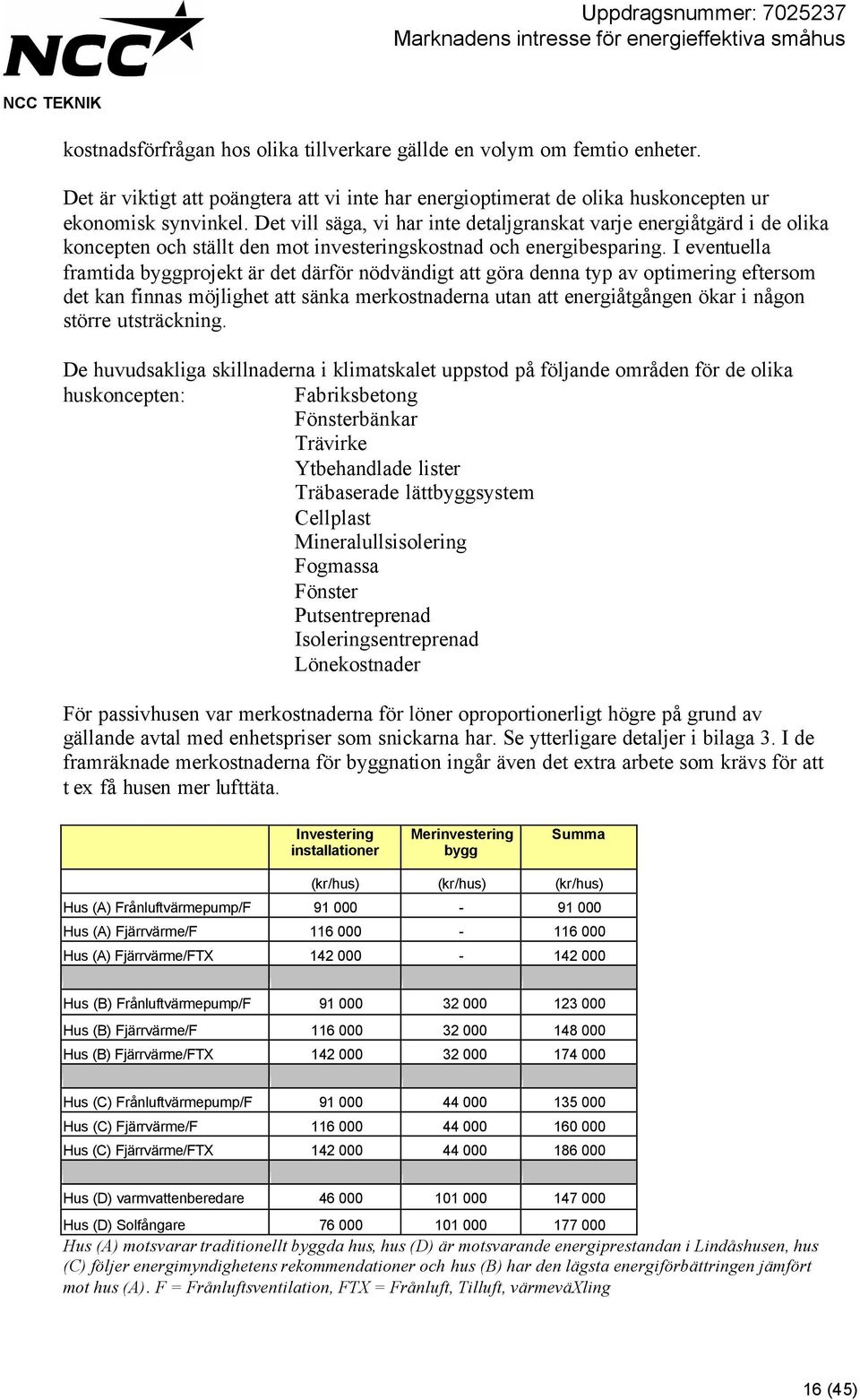 I eventuella framtida byggprojekt är det därför nödvändigt att göra denna typ av optimering eftersom det kan finnas möjlighet att sänka merkostnaderna utan att energiåtgången ökar i någon större