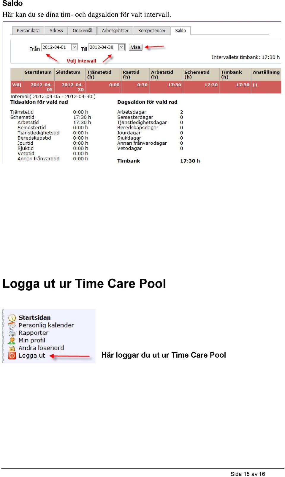 Logga ut ur Time Care Pool Här