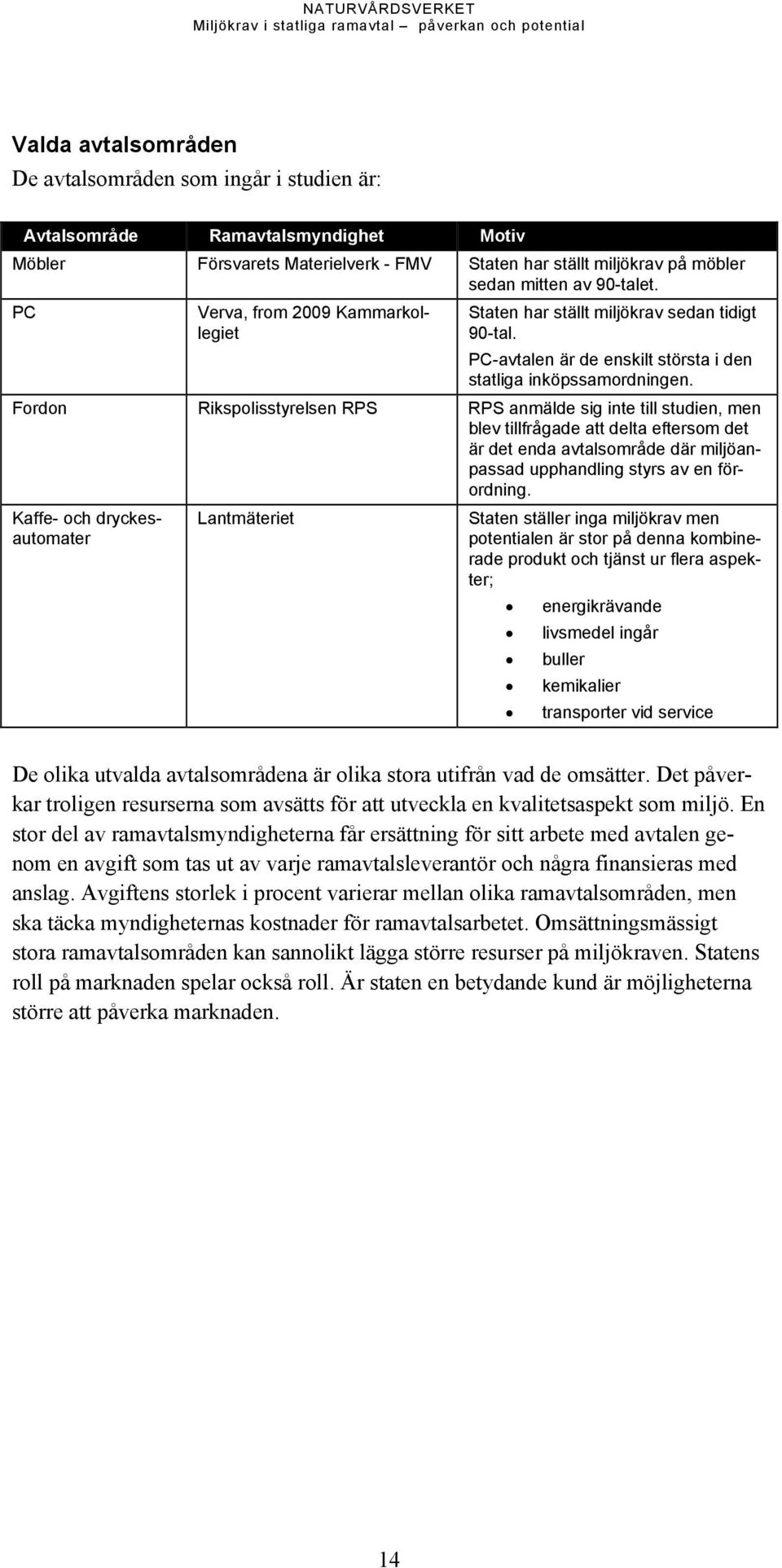 Fordon Rikspolisstyrelsen RPS RPS anmälde sig inte till studien, men blev tillfrågade att delta eftersom det är det enda avtalsområde där miljöanpassad upphandling styrs av en förordning.