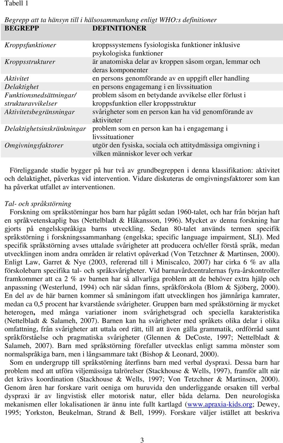 livssituation Funktionsnedsättningar/ problem såsom en betydande avvikelse eller förlust i strukturavvikelser kroppsfunktion eller kroppsstruktur Aktivitetsbegränsningar svårigheter som en person kan