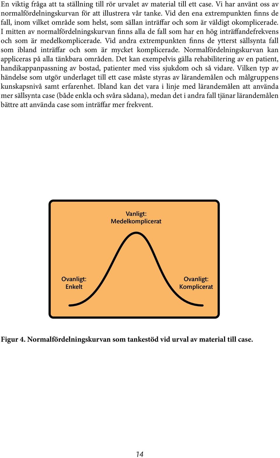 I mitten av normalfördelningskurvan finns alla de fall som har en hög inträffandefrekvens och som är medelkomplicerade.
