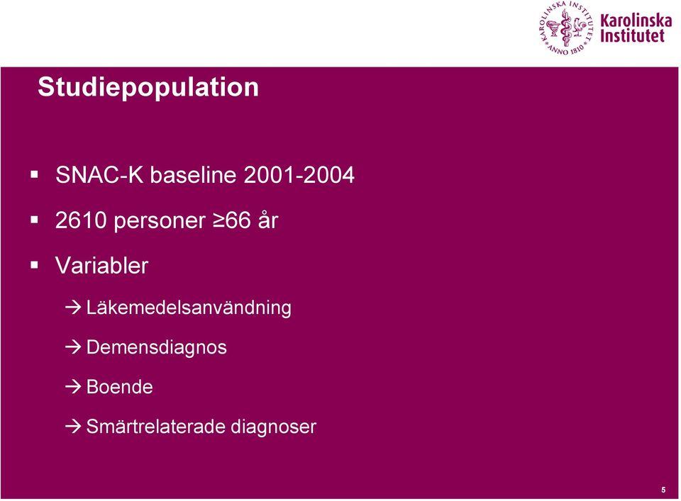 Variabler Läkemedelsanvändning