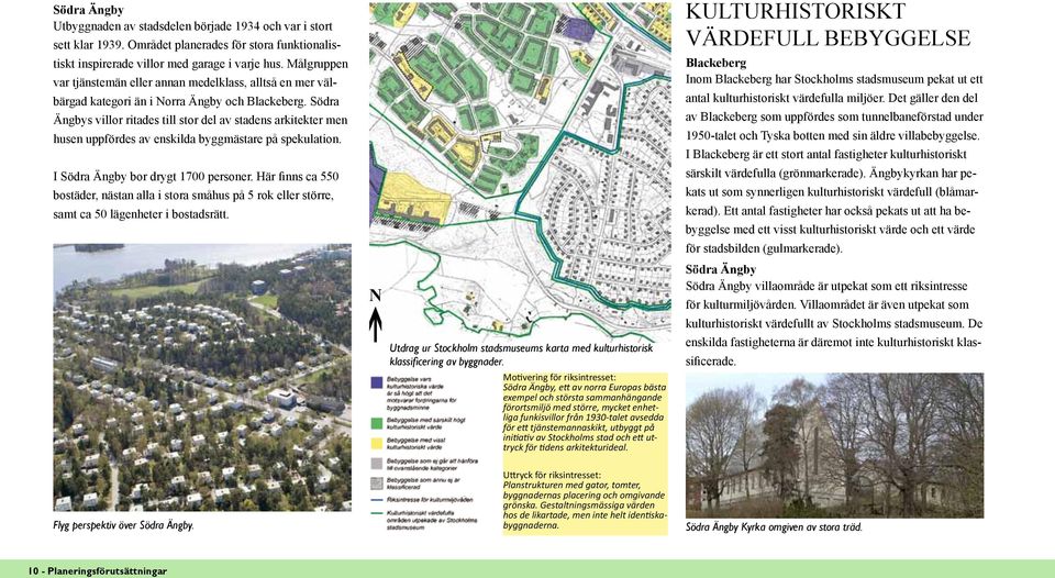 Södra Ängbys villor ritades till stor del av stadens arkitekter men husen uppfördes av enskilda byggmästare på spekulation. I Södra Ängby bor drygt 1700 personer.