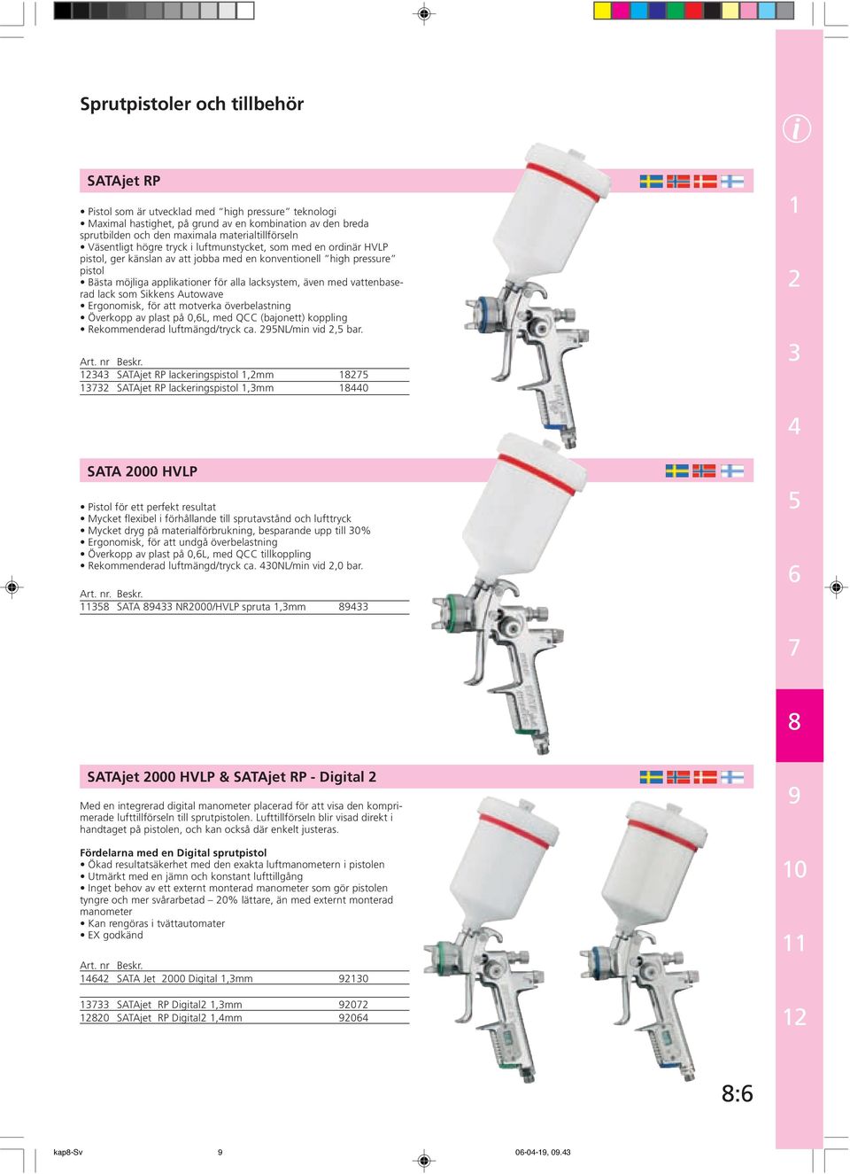 vattenbaserad lack som Sikkens Autowave Ergonomisk, för att motverka överbelastning Överkopp av plast på 0,L, med QCC (bajonett) koppling Rekommenderad luftmängd/tryck ca. NL/min vid, bar.