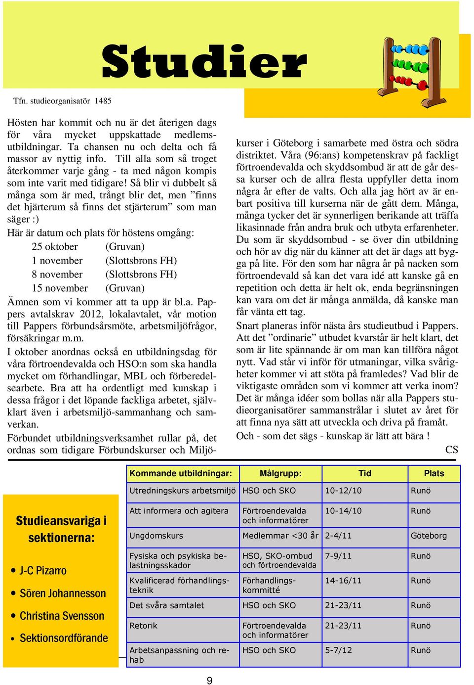 Så blir vi dubbelt så många som är med, trångt blir det, men finns det hjärterum så finns det stjärterum som man säger :) Här är datum och plats för höstens omgång: 25 oktober (Gruvan) 1 november