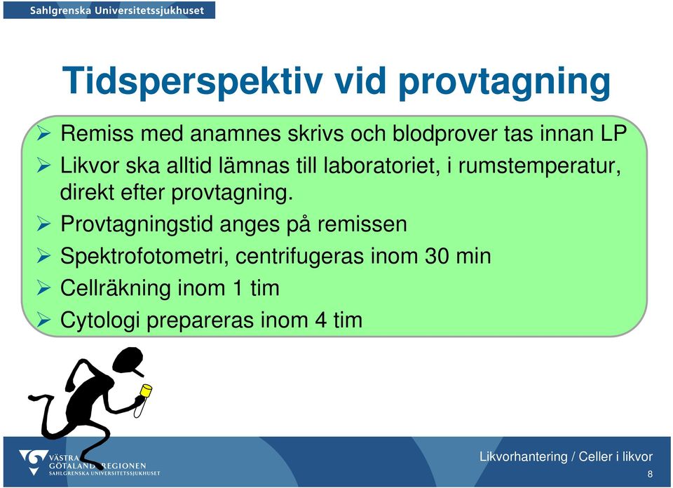 direkt efter provtagning.