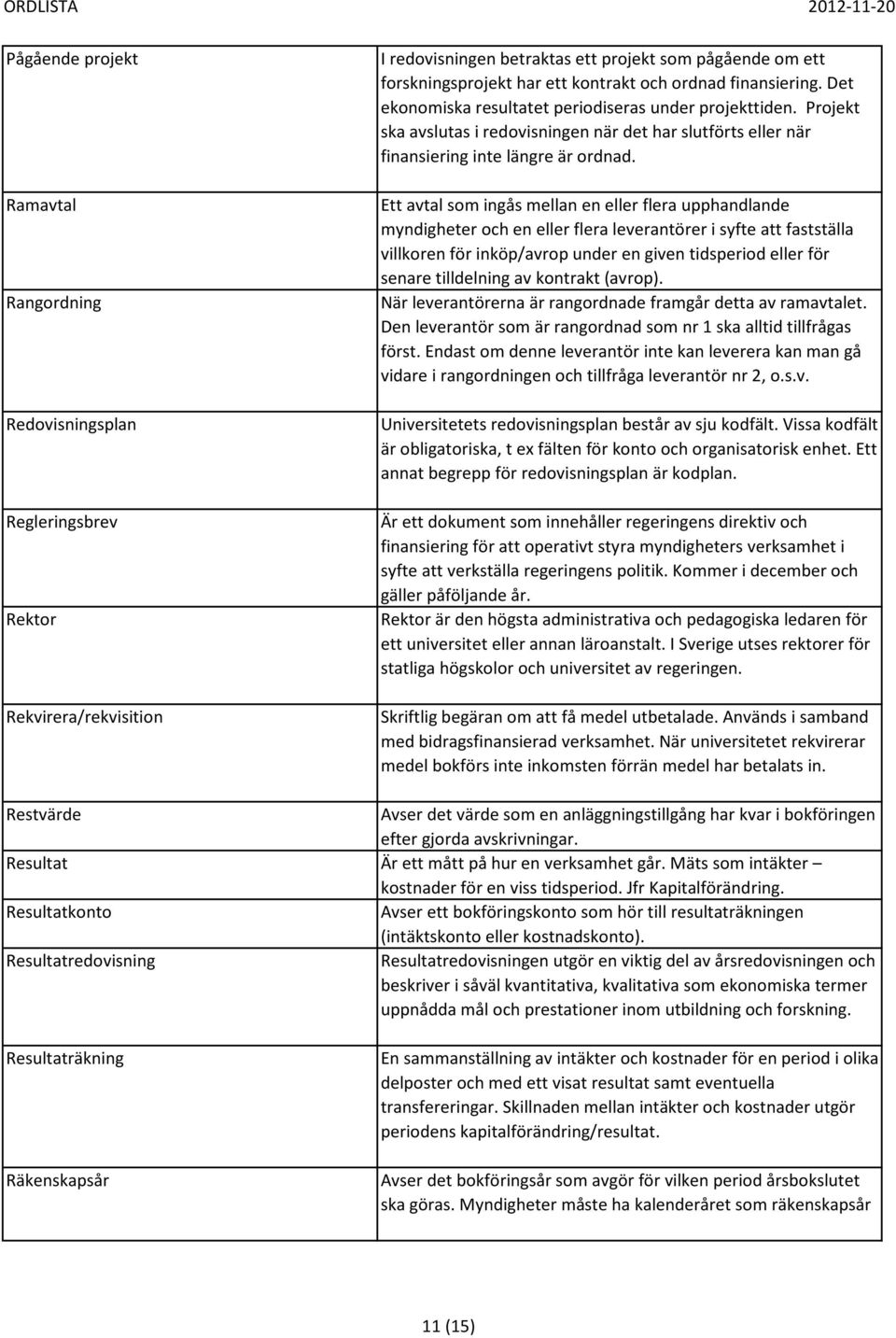 Ett avtal som ingås mellan en eller flera upphandlande myndigheter och en eller flera leverantörer i syfte att fastställa villkoren för inköp/avrop under en given tidsperiod eller för senare