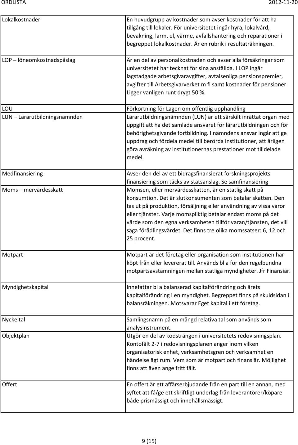 Är en rubrik i resultaträkningen. Är en del av personalkostnaden och avser alla försäkringar som universitetet har tecknat för sina anställda.