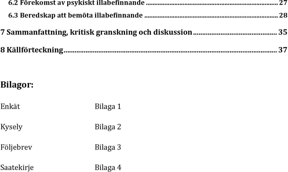 .. 28 7 Sammanfattning, kritisk granskning och diskussion.