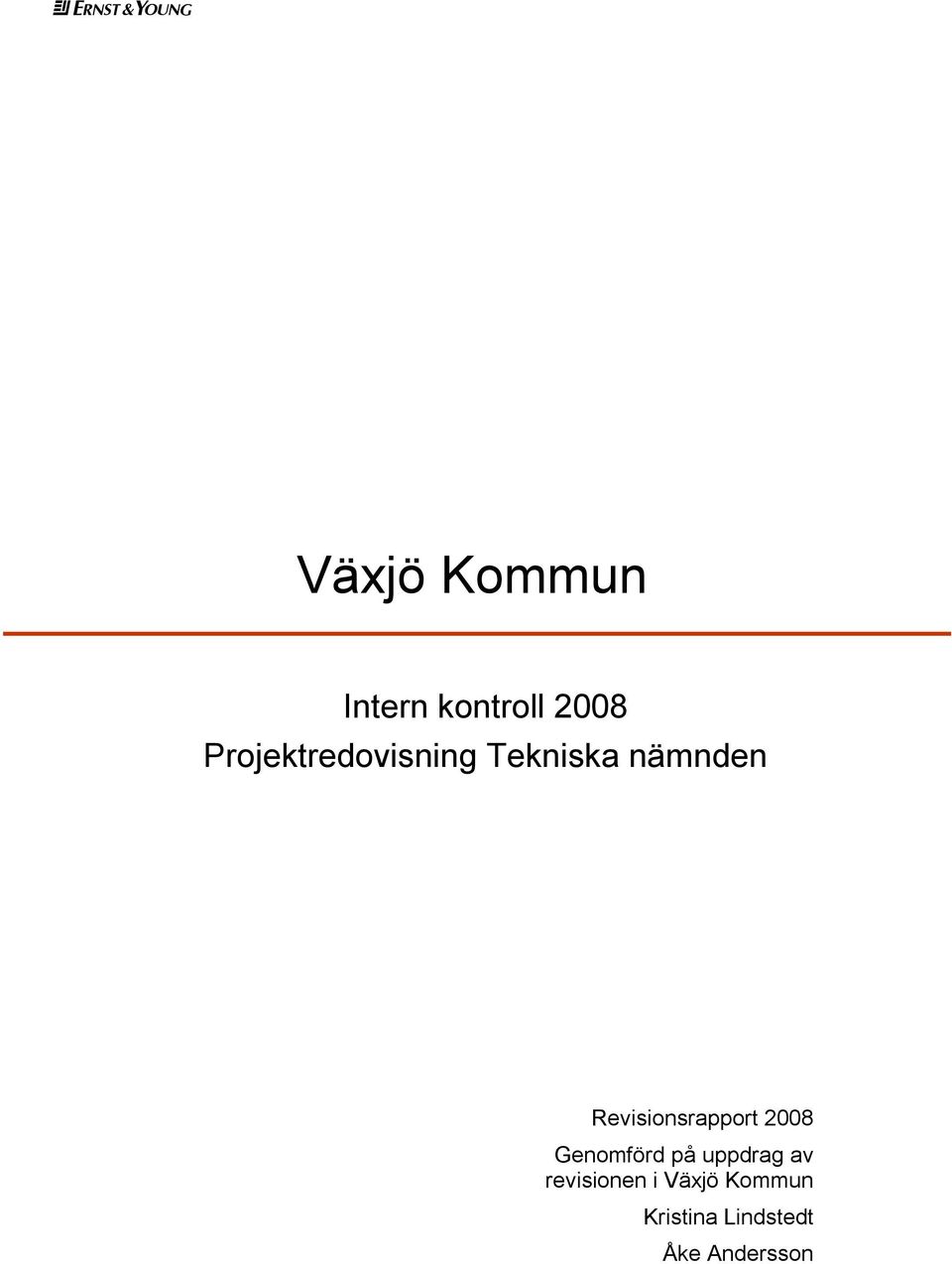 Revisionsrapport 2008 Genomförd på uppdrag