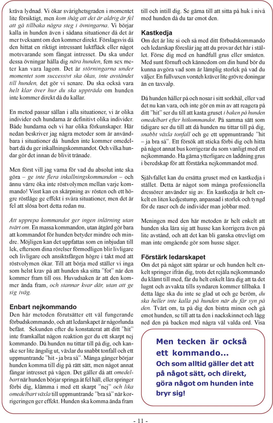 Du ska under dessa övningar hålla dig nära hunden, fem sex meter kan vara lagom. Det är störningarna under momentet som successivt ska ökas, inte avståndet till hunden, det gör vi senare.