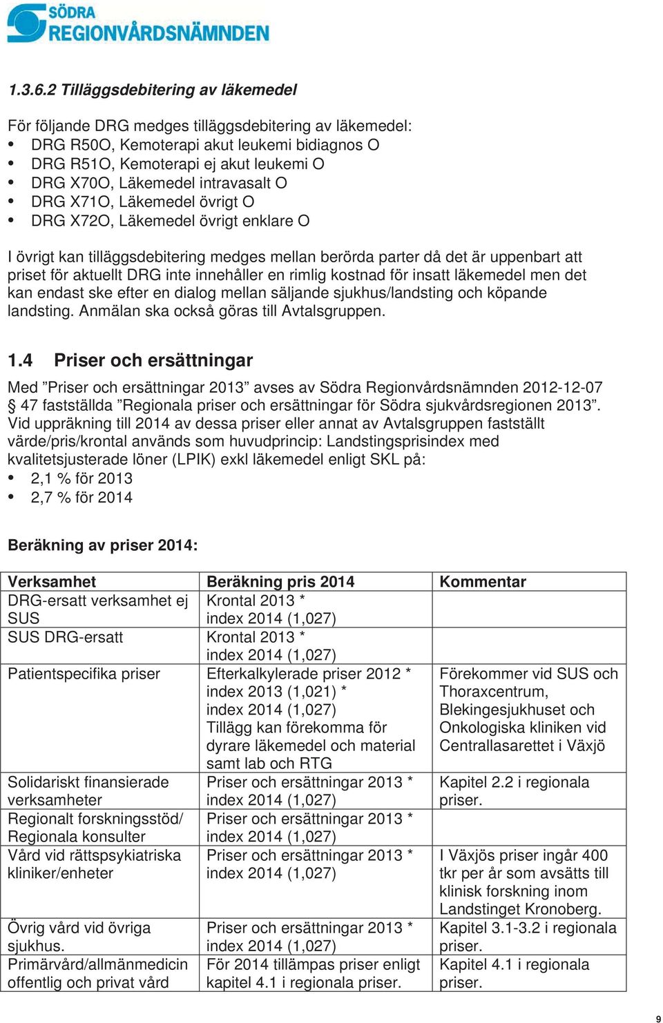 intravasalt O DRG X71O, Läkemedel övrigt O DRG X72O, Läkemedel övrigt enklare O I övrigt kan tilläggsdebitering medges mellan berörda parter då det är uppenbart att priset för aktuellt DRG inte