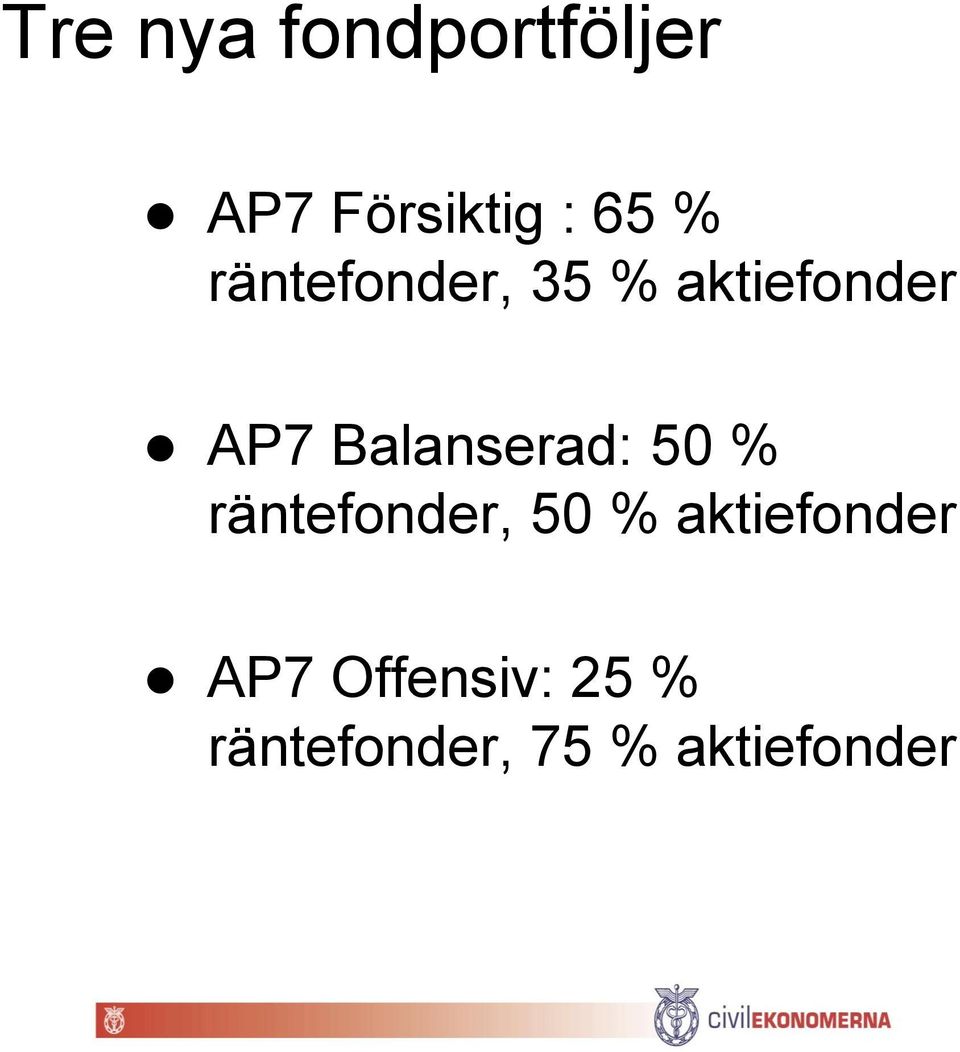 Balanserad: 50 % räntefonder, 50 %