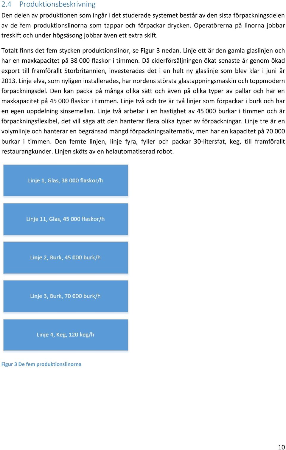 Linje ett är den gamla glaslinjen och har en maxkapacitet på 38 000 flaskor i timmen.