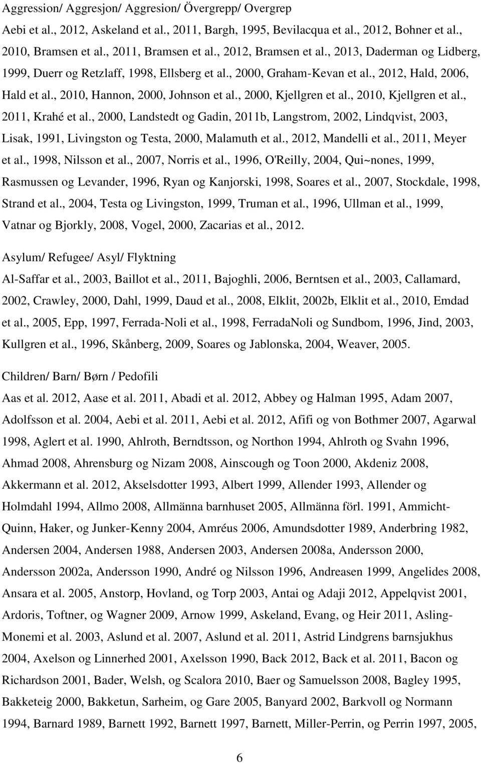 , 2000, Kjellgren et al., 2010, Kjellgren et al., 2011, Krahé et al., 2000, Landstedt og Gadin, 2011b, Langstrom, 2002, Lindqvist, 2003, Lisak, 1991, Livingston og Testa, 2000, Malamuth et al.