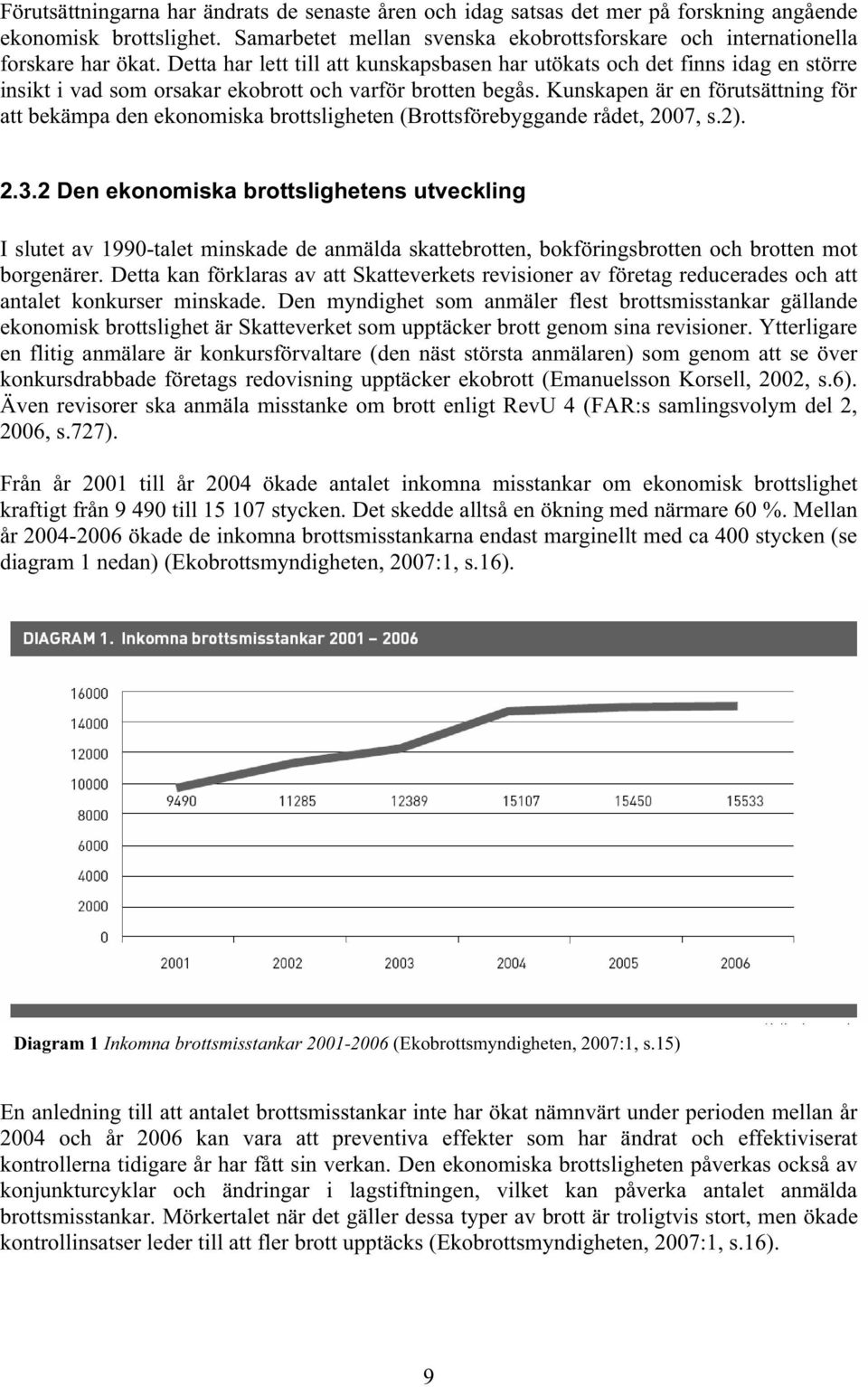 Kunskapen är en förutsättning för att bekämpa den ekonomiska brottsligheten (Brottsförebyggande rådet, 2007, s.2). 2.3.